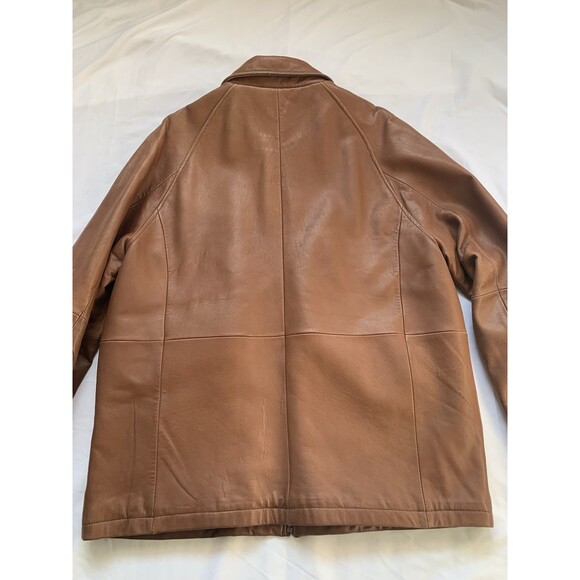 Joseph Abboud Men's Leather Jacket Vintage 1980's Tobacco Brown Size M Preowned - Picture 12 of 14